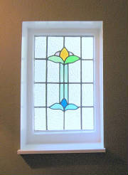Stained glass window in one of Regina&#39;s renovated Norris cottages