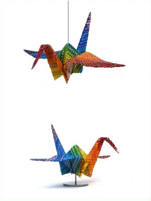 Peace Cranes - unique woven glass from Markow & Norris