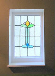 Stained glass window in one of Regina's renovated Norris cottages