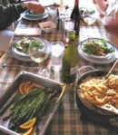 Cottage picnic at the lake.