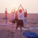 Fitness studio in beach cottage